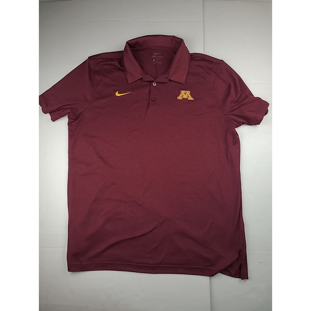 Minnesota Golden Gophers Nike Dri-Fit Polo Men's‎ Maroon Shirt Large Button NCAA